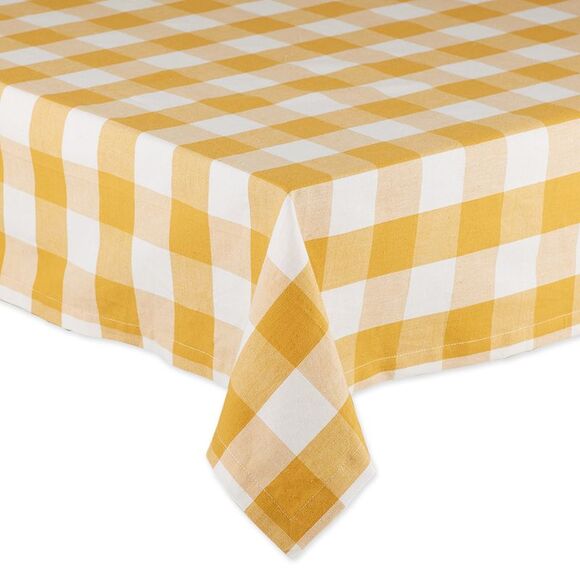 Honey Gold Buffalo Check Tablecloth 60x104" - Picture 2 of 3